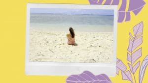 Foto de playa con marco decorativo