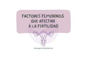 Cartel con texto “Factores femeninos que afectan a la fertilidad”